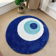 Evil Eye Circle Rug Plush Carpet Ultra Soft Fluffy High Halloween