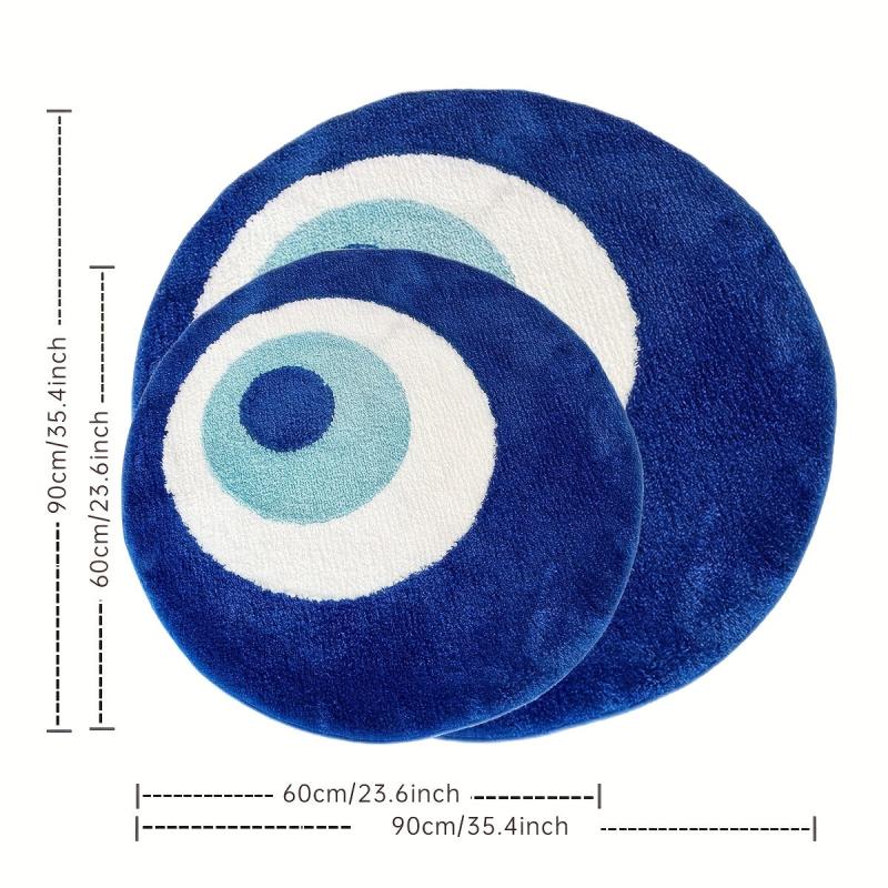 Evil Eye Circle Rug Plush Carpet Ultra Soft Fluffy High Halloween