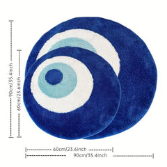 Evil Eye Circle Rug Plush Carpet Ultra Soft Fluffy High Halloween