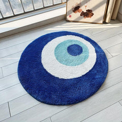 Evil Eye Circle Rug Plush Carpet Ultra Soft Fluffy High Halloween