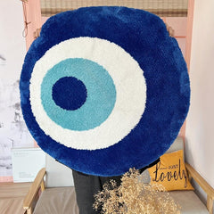 Evil Eye Circle Rug Plush Carpet Ultra Soft Fluffy High Halloween