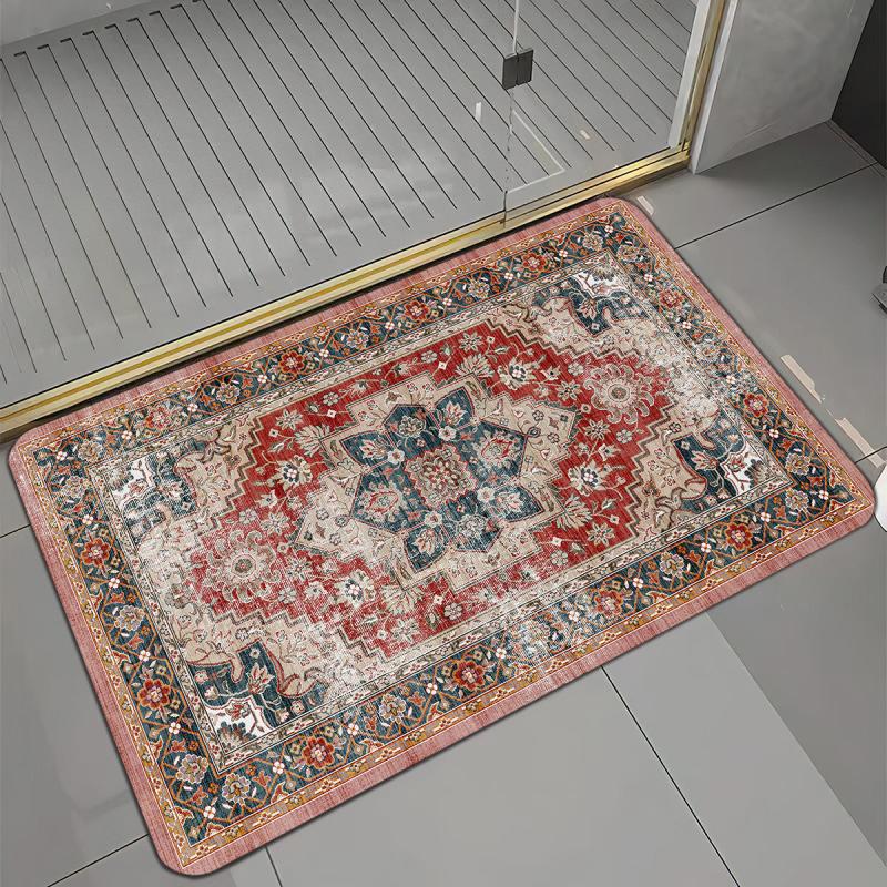 Colorful Boho Kitchen Rug Non Slip Ultra Soft Washable Entryway Rug