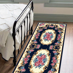 Vintage Floral Runner Rug Non Slip Washable Low Pile Hallway Runner Portable Rug
