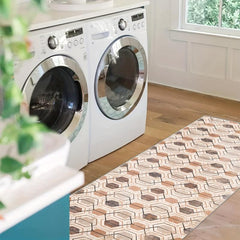 Geometric Runner Rug Abstract Indoor Washable Stain Resistant Hallway Rug