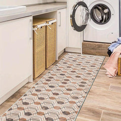 Geometric Runner Rug Abstract Indoor Washable Stain Resistant Hallway Rug
