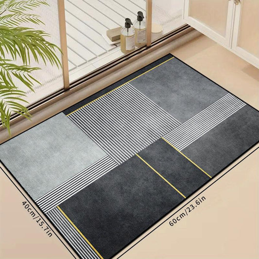 Modern Geometric Doormat Non slip Absorbent Machine Washable