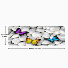 Non Slip Butterfly Kitchen Floor Mat Flannel Rug - Waterproof