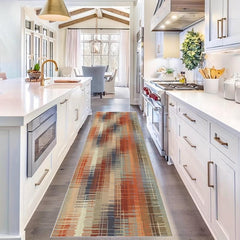 Abstract Fluffy Runner Rug Washable Indoor Outdoor Area Rug