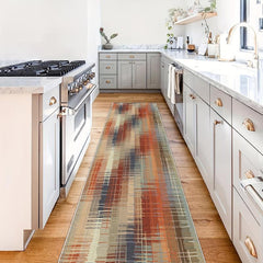 Abstract Fluffy Runner Rug Washable Indoor Outdoor Area Rug