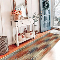 Abstract Fluffy Runner Rug Washable Indoor Outdoor Area Rug