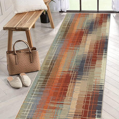 Abstract Fluffy Runner Rug Washable Indoor Outdoor Area Rug