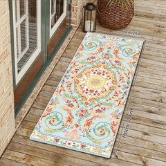 Boho Area Rug for Bedroom Washable Persian Rug Indoor Floor Print