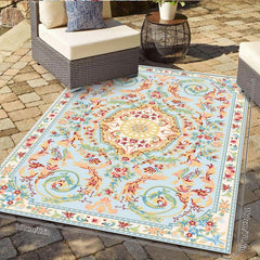 Boho Area Rug for Bedroom Washable Persian Rug Indoor Floor Print