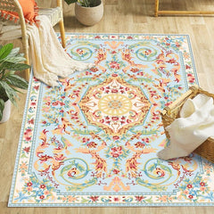 Boho Area Rug for Bedroom Washable Persian Rug Indoor Floor Print