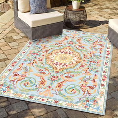 Boho Area Rug for Bedroom Washable Persian Rug Indoor Floor Print