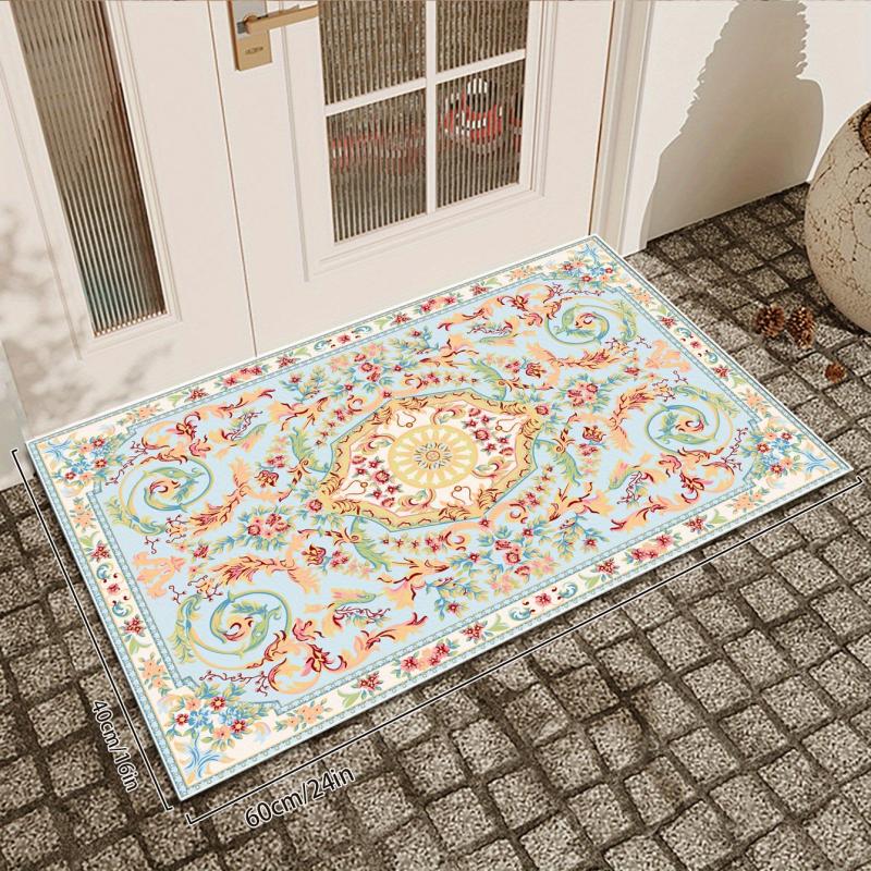 Boho Area Rug for Bedroom Washable Persian Rug Indoor Floor Print