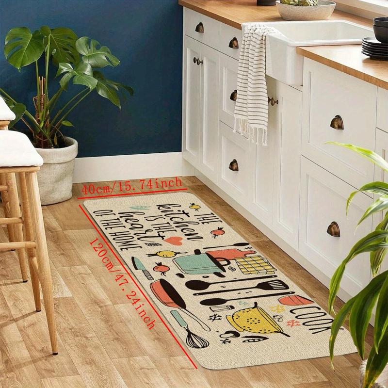 Cartoon Tableware Kitchen Strip Mat Anti Slip Carpet