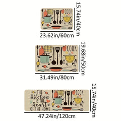 Cartoon Tableware Kitchen Strip Mat Anti Slip Carpet