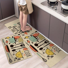 Cartoon Tableware Kitchen Strip Mat Anti Slip Carpet