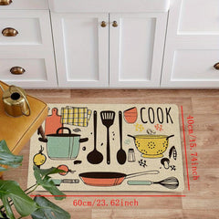 Cartoon Tableware Kitchen Strip Mat Anti Slip Carpet