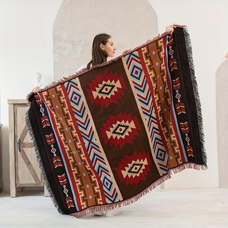 Nordic National Style Thread Blanket Sofa Towel RV Blanket