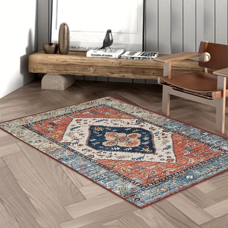 Vintage Persian Area Rug Non-slip Floor Mat For Living Room