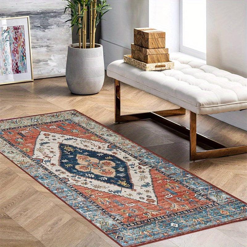 Vintage Persian Area Rug Non-slip Floor Mat For Living Room