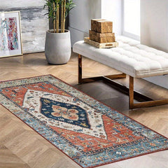 Vintage Persian Area Rug Non-slip Floor Mat For Living Room