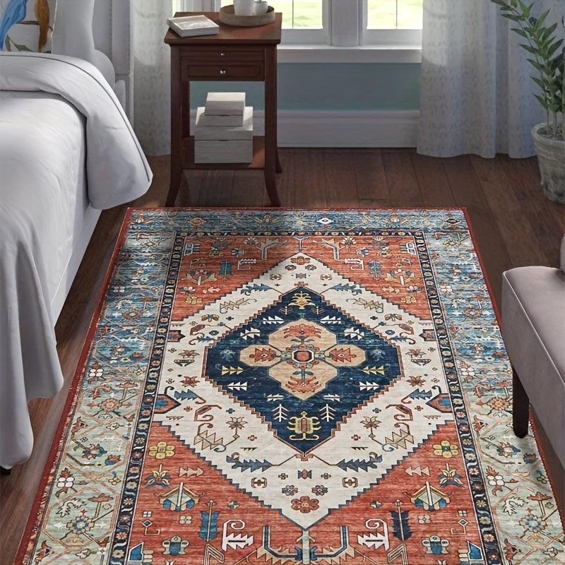 Vintage Persian Area Rug Non-slip Floor Mat For Living Room
