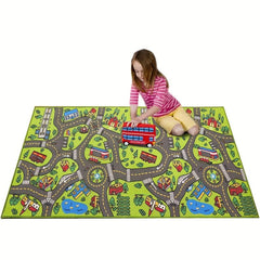 Extra Large Urban Life Carpet Play Mat for Kids Multicolor Learning Mat