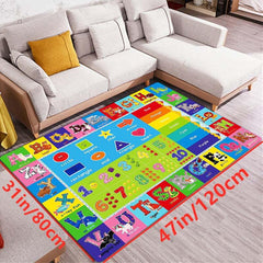 Educational Play Rug for Playroom - Alphabet Numbers Animals Mat