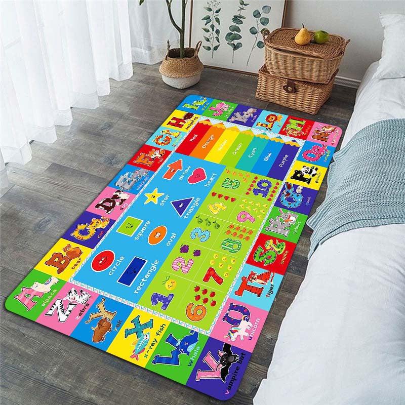Educational Play Rug for Playroom - Alphabet Numbers Animals Mat