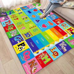 Educational Play Rug for Playroom - Alphabet Numbers Animals Mat