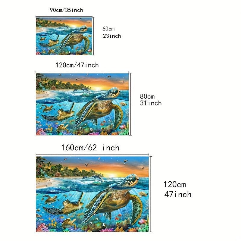 Ocean Turtle Print Area Carpet for Home Decor