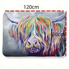 Highland Cow Rug Non-Slip Mat Floor Soft Carpet