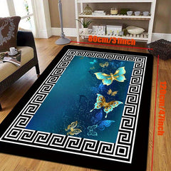 Butterfly Print Floor Mat Non Slip Indoor Carpet for Living Room