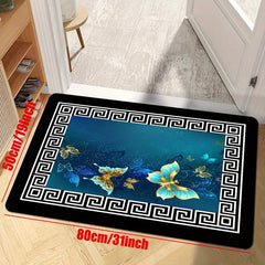 Butterfly Print Floor Mat Non Slip Indoor Carpet for Living Room
