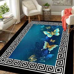 Butterfly Print Floor Mat Non Slip Indoor Carpet for Living Room