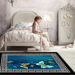 Butterfly Print Floor Mat Non Slip Indoor Carpet for Living Room
