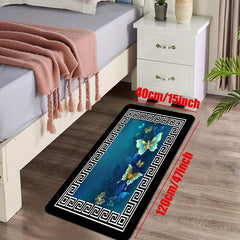 Butterfly Print Floor Mat Non Slip Indoor Carpet for Living Room