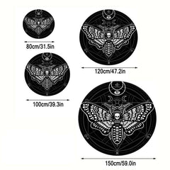 Death Moth Pattern Round Area Rug Non Slip Washable Rug for Living Room Bedroom