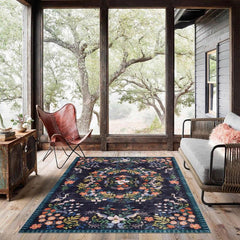 Cashmere Floral Dirty Resistant Area Rugs French Retro Monet Garden