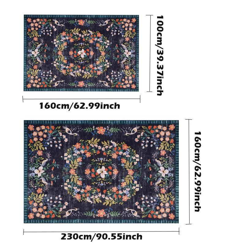 Cashmere Floral Dirty Resistant Area Rugs French Retro Monet Garden