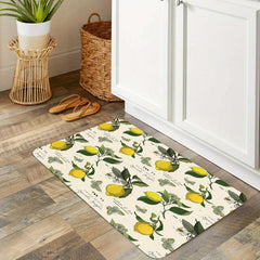 Waterproof Lemon Retro Pattern Kitchen Rug 31x47 Inches