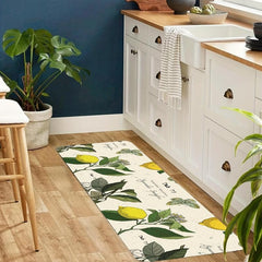 Waterproof Lemon Retro Pattern Kitchen Rug 31x47 Inches
