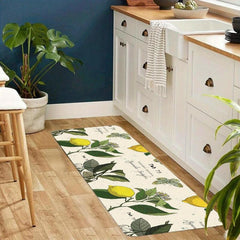 Waterproof Lemon Retro Pattern Kitchen Rug 31x47 Inches