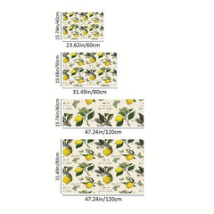 Waterproof Lemon Retro Pattern Kitchen Rug 31x47 Inches