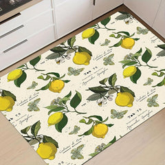 Waterproof Lemon Retro Pattern Kitchen Rug 31x47 Inches