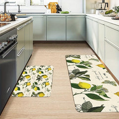 Waterproof Lemon Retro Pattern Kitchen Rug 31x47 Inches