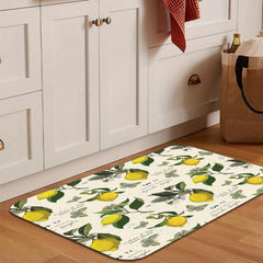 Waterproof Lemon Retro Pattern Kitchen Rug 31x47 Inches